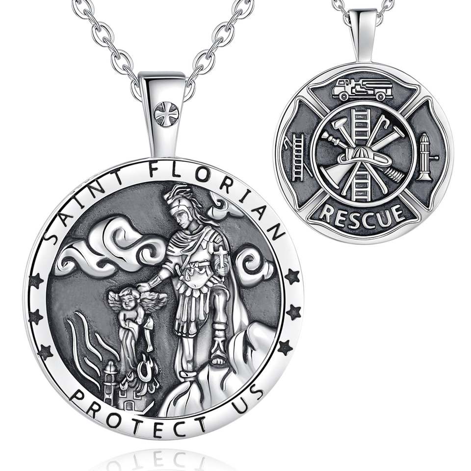 Guardian Angel Protection Medallion Necklace