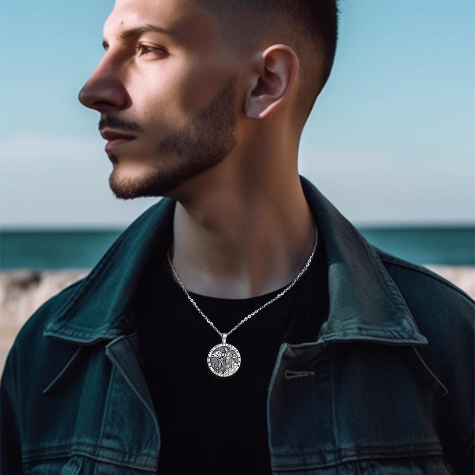 Guardian Angel Protection Medallion Necklace