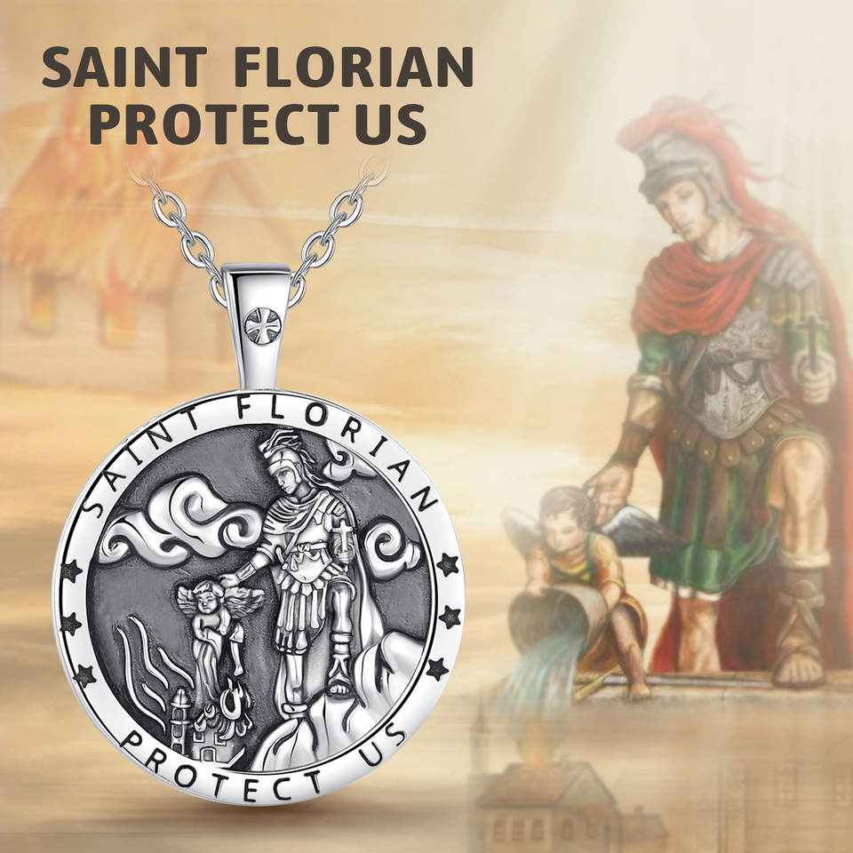 Guardian Angel Protection Medallion Necklace
