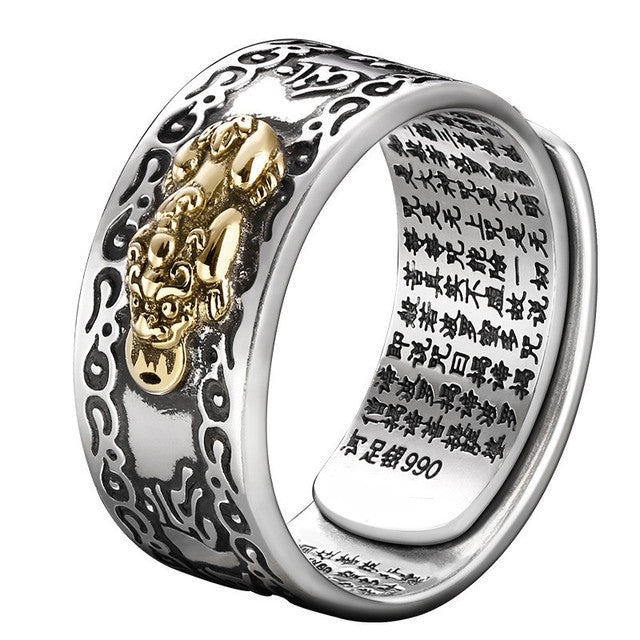 Five Ghosts Moving Wealth Ring 鈥?Taoist Brass Wealth Amulet