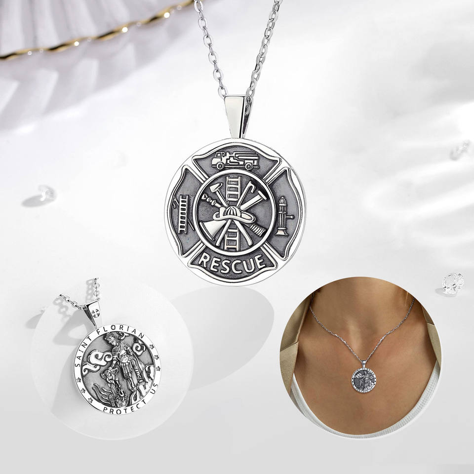 Guardian Angel Protection Medallion Necklace