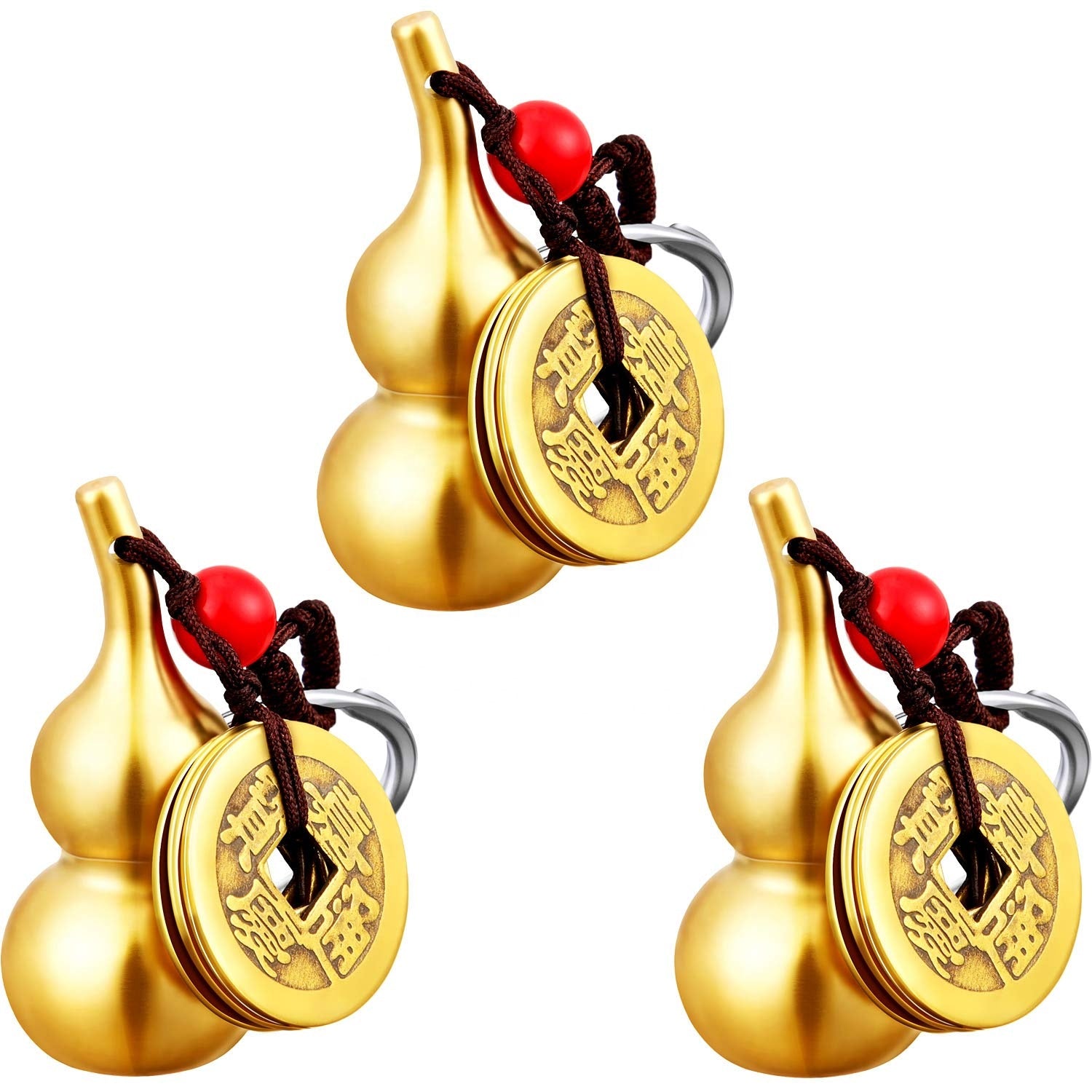 Solid Brass Fortune Wu Lou (Gourd) 鈥?Health & Wealth Protection Amulet