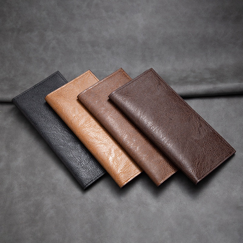 Slim PU Leather Long Wallet - Multiple Colors