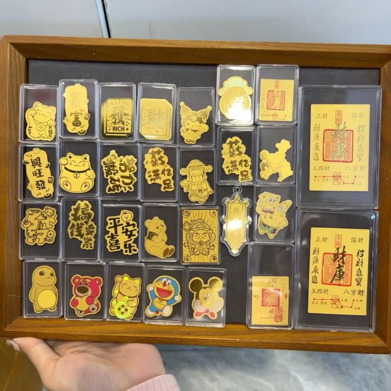 Five Roads Wealth God Amulet Phone Sticker — 999 Gold Foil Wealth Attraction